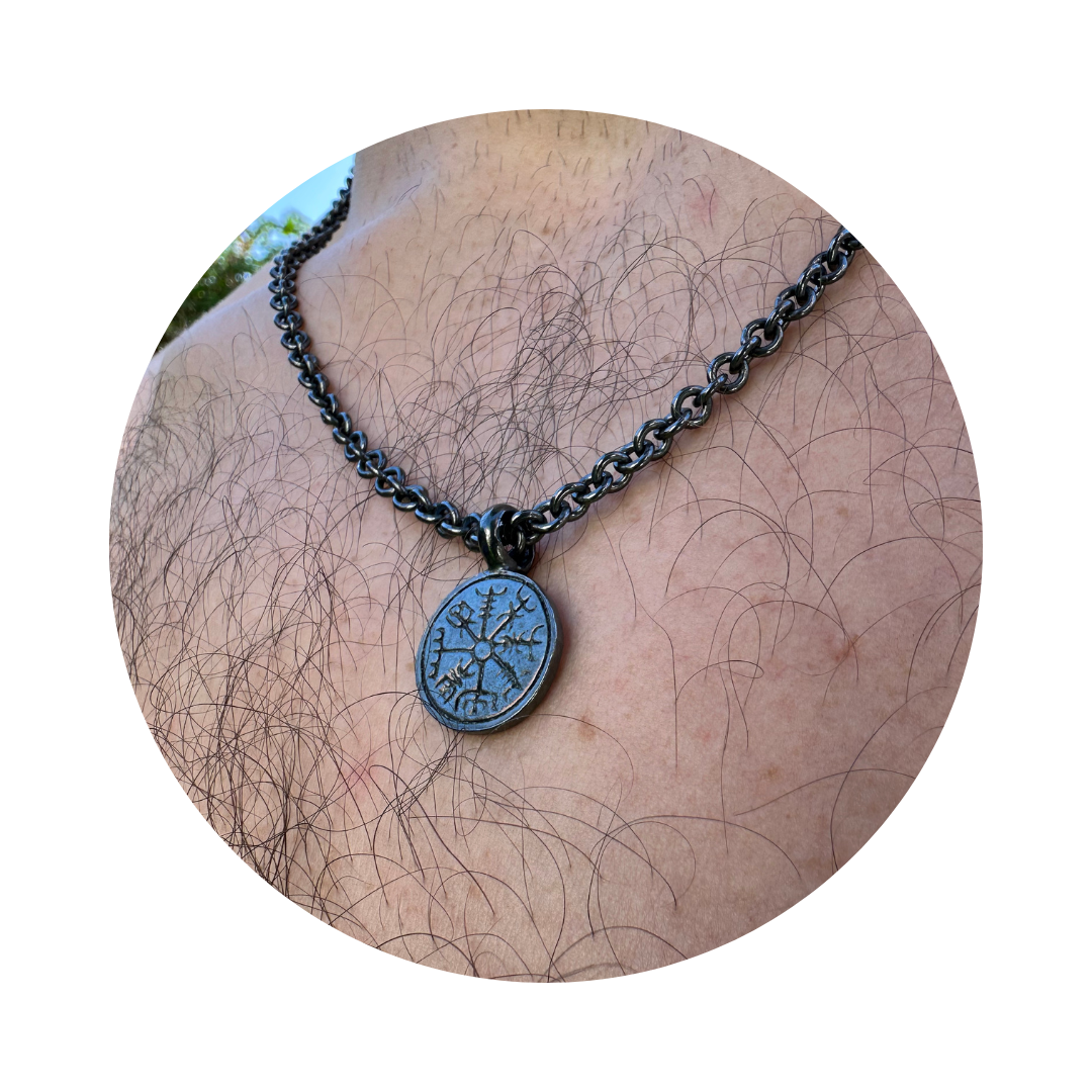 OXIDISED VEGVISIR | NORSE COMPASS NECKLACE