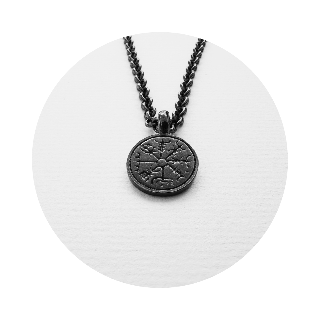 OXIDISED VEGVISIR | NORSE COMPASS NECKLACE