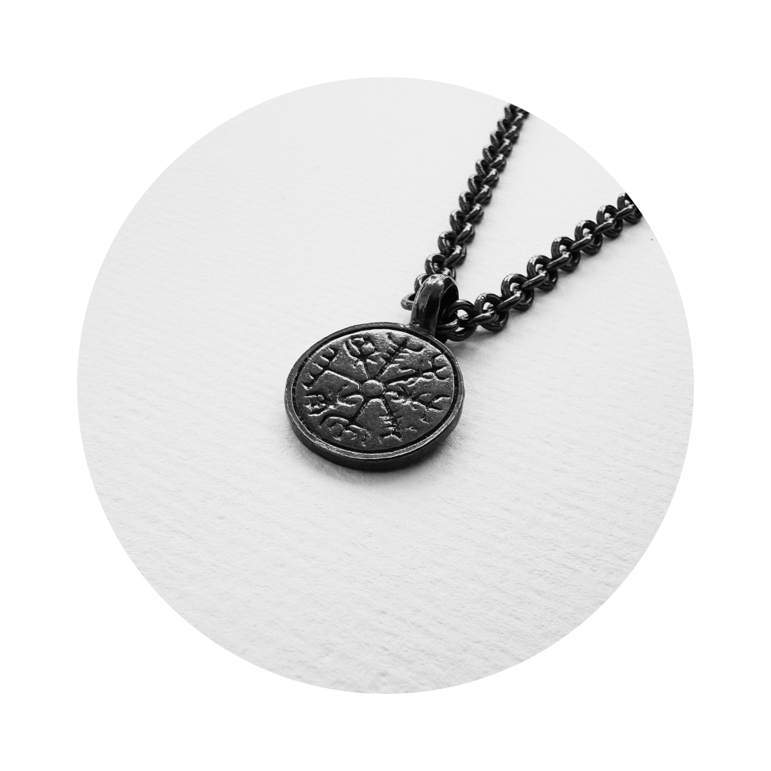 OXIDISED VEGVISIR | NORSE COMPASS NECKLACE