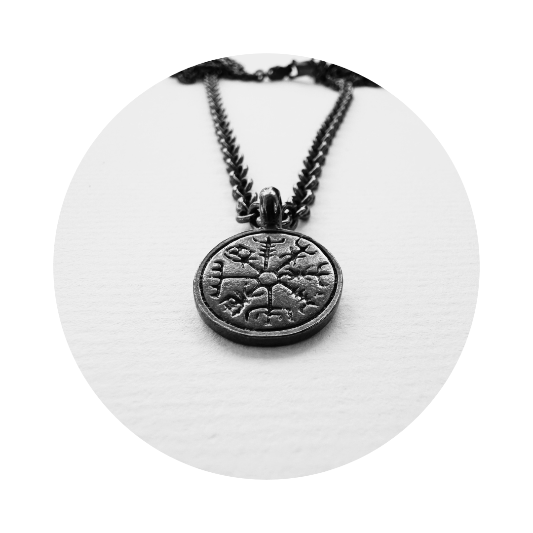 OXIDISED VEGVISIR | NORSE COMPASS NECKLACE